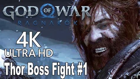 God Of War Ragnarok Thor Boss Fight K Youtube