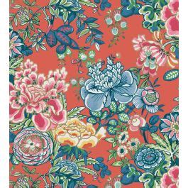 Peony Garden Wallpaper In Coral By Thibaut Jane Clayton