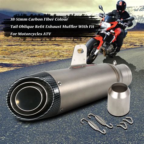 Mm Black Tail Refit Motorcycle Exhaust Muffler With Fit For