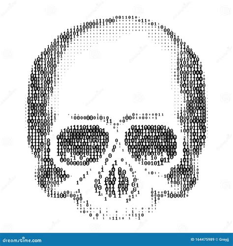 Skull Silhouette from Numbers 0 and 1. ASCII Art Stock Vector ...