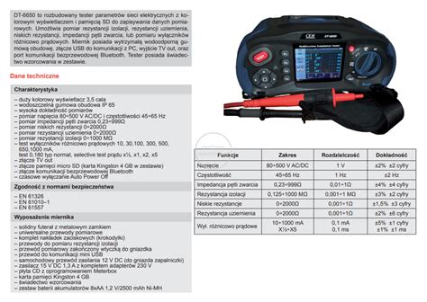 Dt Wielofunkcyjny Miernik Instalacji Z Pomiarem Uziemienia Cem