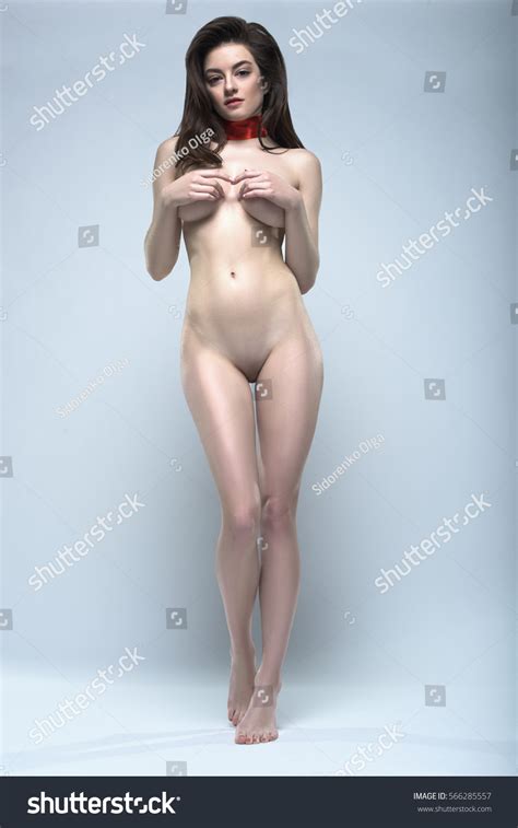 Beautiful Naked Woman Wrapped Red Gift Stock Photo Shutterstock