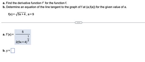 Solved A Find The Derivative Function F′ For The Function