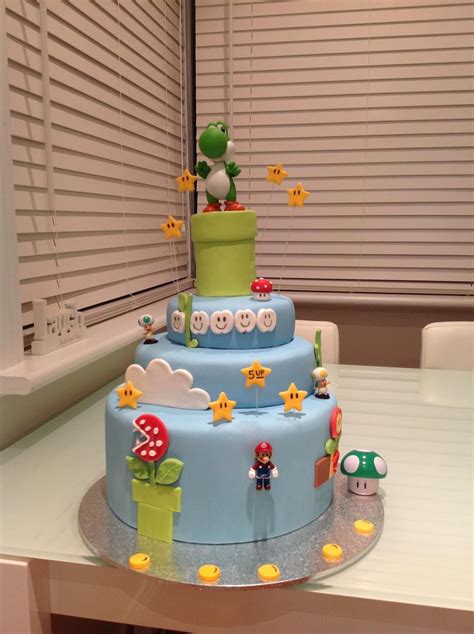 Mario Bros Birthday Cake With Yoshi