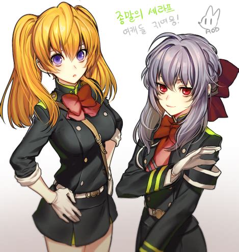 Hiiragi Shinoa And Sanguu Mitsuba Owari No Seraph Danbooru