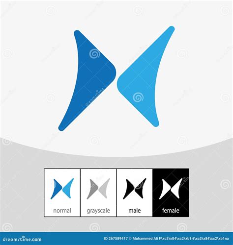 X Letter Logo. Blue Color stock vector. Illustration of initial - 267589417