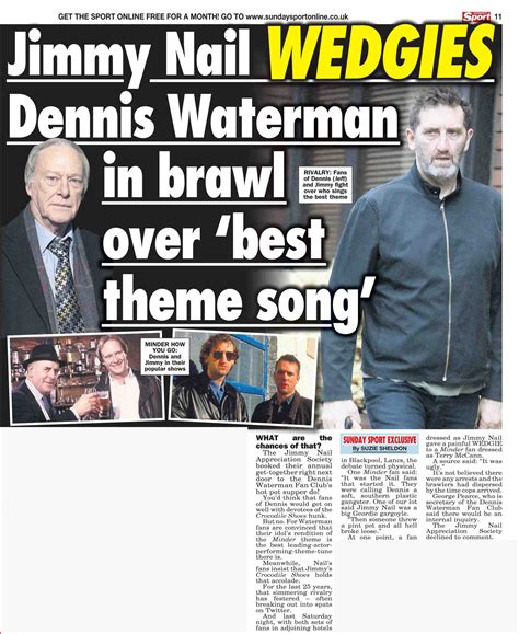 Sunday Sport On Twitter When Dennis Waterman Fan Club Clash With