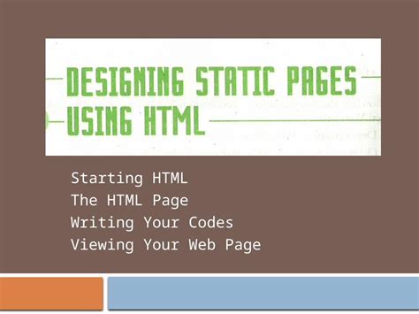 Pptx Designing Static Pages Using Html Pdfslide Net