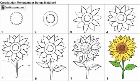 Gambar Bunga Matahari Untuk Mewarnai Anak Tk