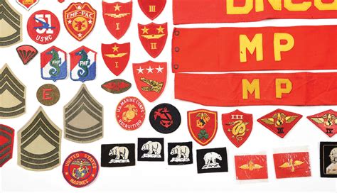 Lot Detail Large Lot Of Usmc Unit And Rank Patches