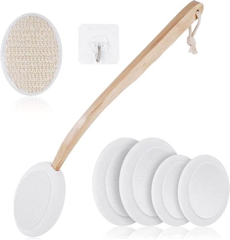 7 Pièces Brosse pour le Dos Applicateur Creme Dos Brosse Dos Douche