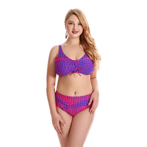 Buy 2017 Women Print Plus Size Bikini Set Brazilian