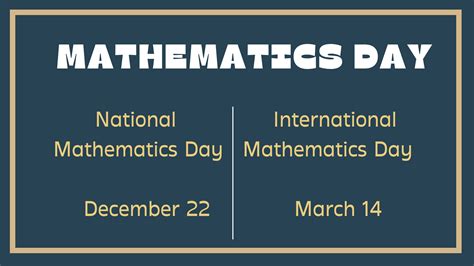 Mathematics Day | National & International Mathematics Day