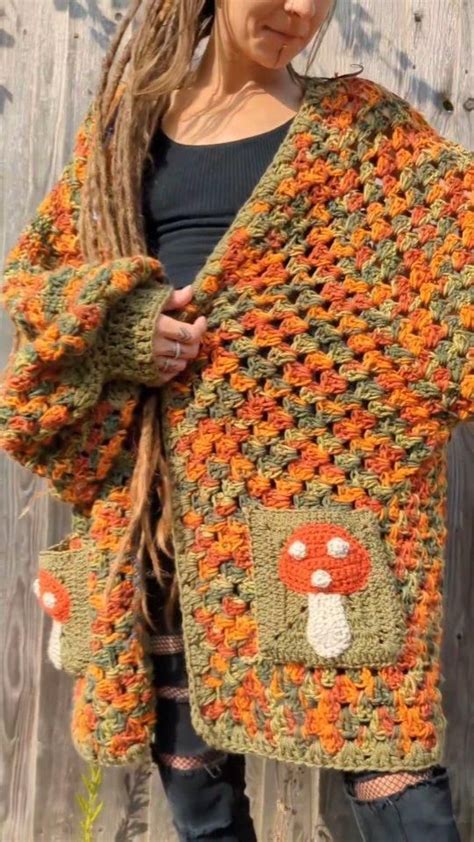 𝗔𝗻𝗻𝗮𝗵 𝗛𝗮𝗮𝗸𝘁 𝗖𝗿𝗼𝗰𝗵𝗲𝘁 𝗗𝗲𝘀𝗶𝗴𝗻𝘀 on Instagram Mushroom Hexa Cardi