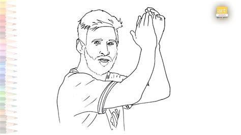 Messi drawing video | Lionel Messi outline sketch | How to draw Messi ...