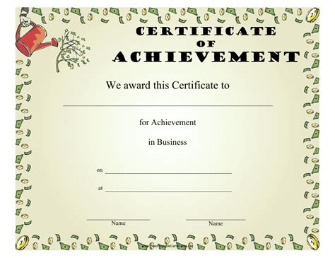 Business Certificate of Achievement Template - Fill Out, Sign Online and Download PDF ...