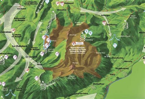 Carte de vol libre du Parc Naturel Régional des Bauges Les Chamois