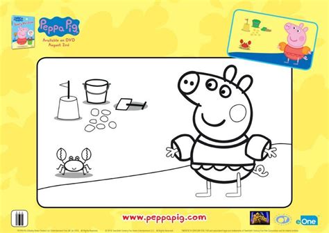 Peppa Pig Beach Day Coloring Page Pig Beach, Beach Fun, Peppa Pig Teddy ...