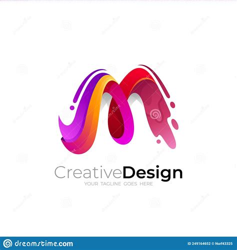 M Logo Design Colorful, Letter M Logo Stock Vector - Illustration of ...