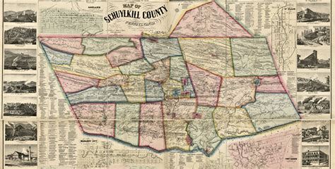 This 1864 Map Of Schuylkill County Includes Detailed Illustrations Of