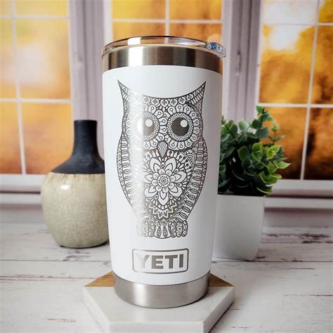 Owl Mandala Engraved Yeti Rambler Tumbler Engraved Tumbler Engraved Yeti Cup Owl T Mug Owl