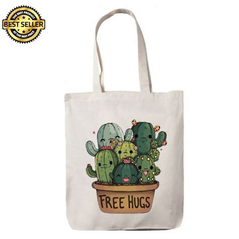 Cactus Katsa Tote Bag Canvas High Quality Korean Shoulder Eco Bag