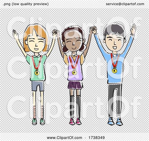 Kids Hands Up Medals Achievers Illustration By Bnp Design Studio 1738349