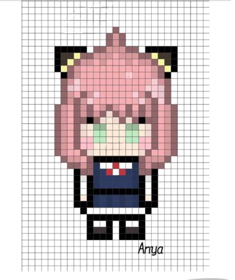 Pixel Art Anya Anime Pixel Art Pixel Art Pixel Art Pattern