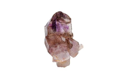 Premium Photo Macro Mineral Stone Amethyst On Smoky Quartz On A White