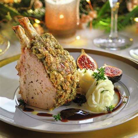 Costillar de cerdo con higos y puré de patata