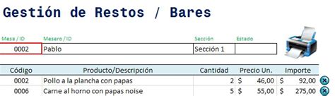 Mini Aplicaciones En Excel Gestor De Restos Y Bares Con Panel De