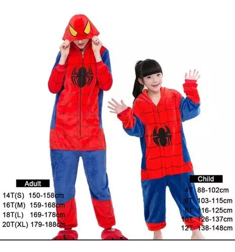 Kigurumi Mameluco Pijama Disfraztipo Spider man Niños adulto Meses