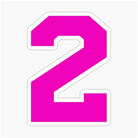 Number 2 Pink Two Sports Number 2 Sticker For Sale By Thecultstuff