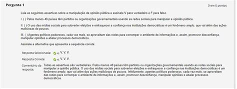 Pergunta 1 0 Em 0 Pontos Leia As Seguintes Assertivas Sobre A