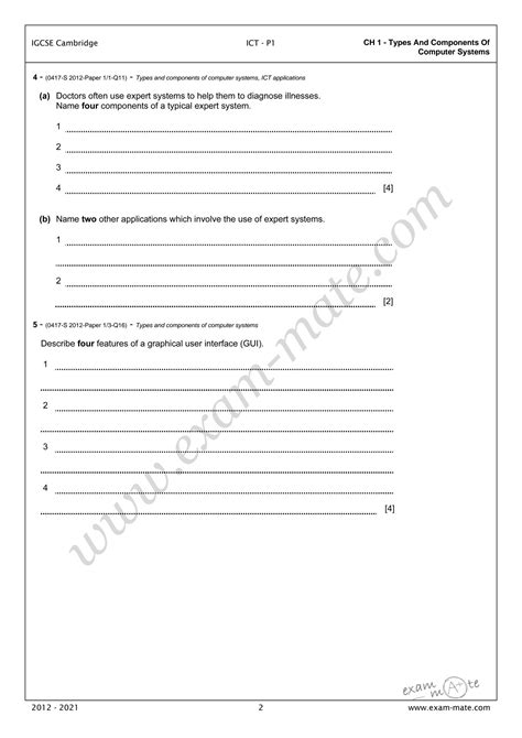 Solution Igcse Ict Types And Components Of Computer System Paper