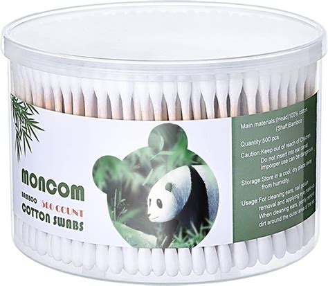 Moncom Cotton Swabs 500 Count Double Round Thick Tips