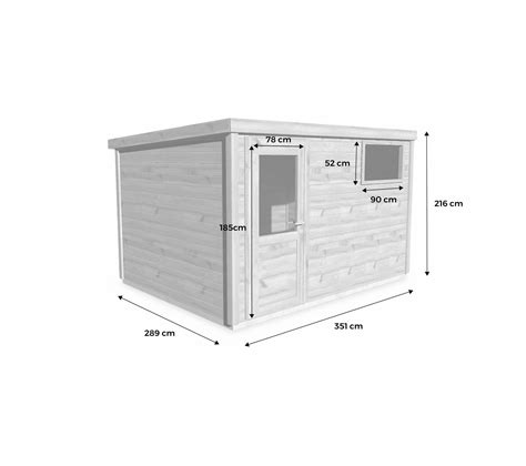 Abri De Jardin Contemporain 3 3 X 2 5m Traité Autoclave Classe 3