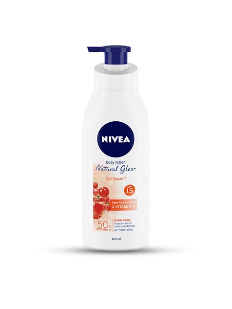 Buy Nivea Body Lotion SPF 15 Natural Glow Cell Repair 50x Vitamin C 400 ...