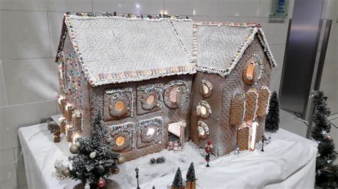 Gingerbread house at Hilton London Heathrow Airport