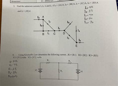 Solved Find The Unknown Currents I I I And I If Chegg