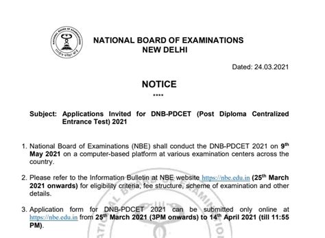 DNB PDCET 2021 Registration Started By NBE Exam On May 9