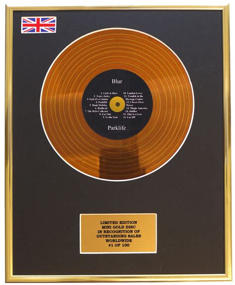 BLUR Mini Metal Gold Disc Display Limited Edition Coa PARKLIFE Etsy