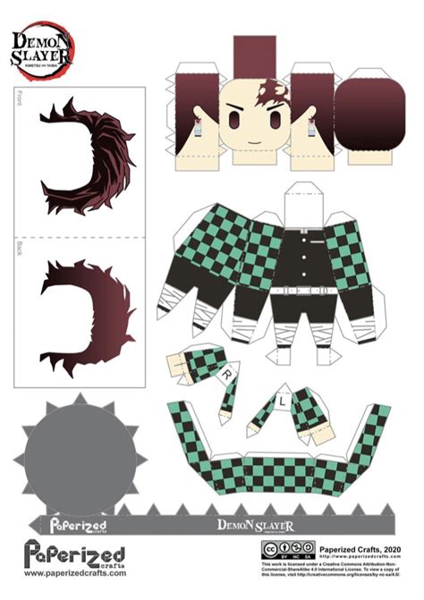 Demon Slayer Tanjiro Kamado Papercraft Paperized Crafts Anime Paper Anime Crafts Paper