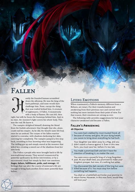 Fallen A True Awakened Undead Race R Dndhomebrew