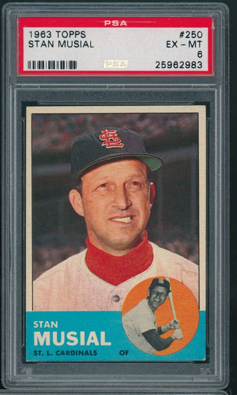 1963 Topps 250 St Louis Cardinals HOF Stan Musial PSA 6 EX MT C2 EBay