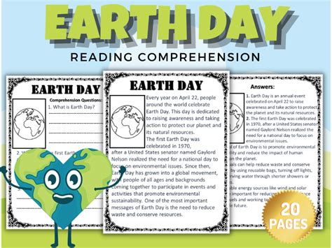 Spring Earth Day Reading Comprehension Passage With Answers April