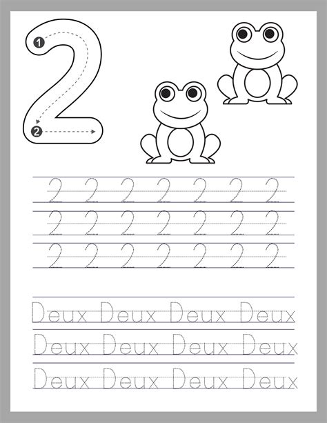 Writing Numbers In French 1 10 Printable Handwriting Worksheet