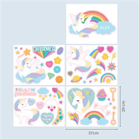 Sticker Licorne Personnalisable Avec Nom Stikets