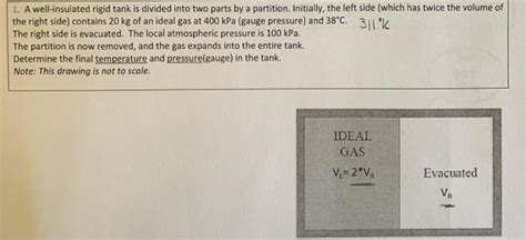 Solved A Well Insulated Rigid Tank Is Divided Into Two Chegg