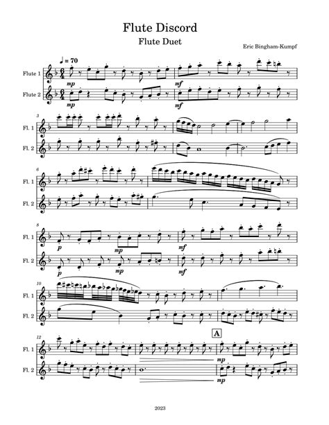 Flute Discord Sheet Music Eric Bingham Kumpf Flute Duet